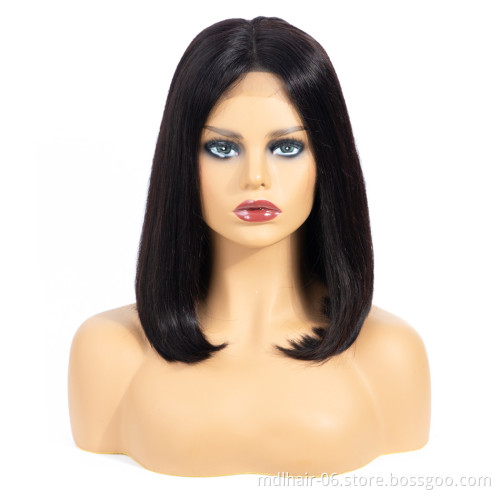 Wholesale Virgin Cuticle Aligned Hair 4X4 Lace Closure Bob Wig For Black Women Raw Peruvian Hair Lace Closure Wig